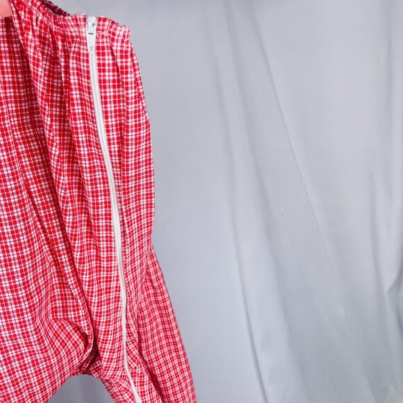 Vintage Funtasia Red Gingham Cow Appliqué Longalls Romper Outfit 3T - Picture 6 of 13